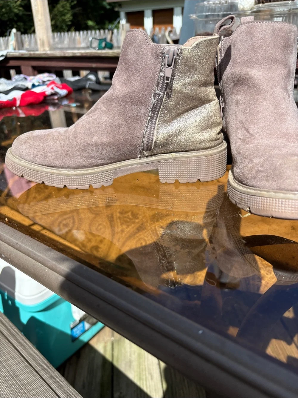 Steve Madden Kids Suede Ankle Boots in Taupe
